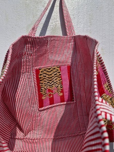 Bolso Tote Ligero Acolchado de Algodón de Color Sólido, Estilo Vintage, Hecho a Mano, con Cremallera, para el Hombro, Reutilizable, para Compras, Viajes y Uso Diario - Product Image 3