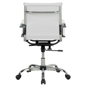 Sedia da Ufficio Ergonomica in Pelle PU con Schienale Scanalato, Altezza Regolabile, Bianca, per Adolescenti e Adulti - Product Image 3