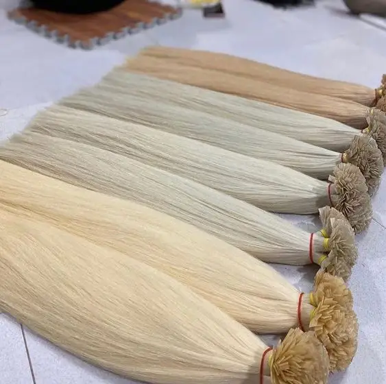 Fabbrica doppia cuticola allineata vergine vietnamita capelli Remy italiana cheratina prelegata punta piatta estensione capelli umani