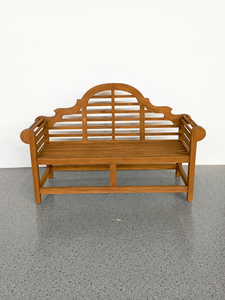 Banco de Jardín de Teca con Respaldo Arqueado Tradicional y Asiento de Listones, Resistente a la Intemperie, para Hoteles, Resorts, Villas, Parques, Muebles de Exterior, Venta al Por Mayor, OEM - Product Image 5