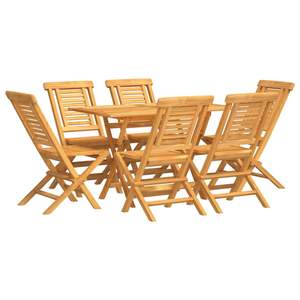 Conjunto de Comedor de Jardín de Madera de Teca Sólida, Diseño Plegable Mediano - Product Image 2