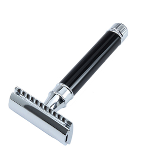 Navaja de Afeitar Recta de Acero Inoxidable de Alta Calidad con Doble Filo y Mango de Madera para Afeitado de Bikini, OEM, Marca Privada - Product Image 1