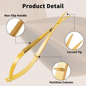 Spring <b>Scissor</b> Inch Curved Stainless Steel Squeeze <b>Scissors</b> Embroidery <b>Scissors</b> Grooming Trimming Eyebrow <b>Sewing</b> Latest Design - Product Image 4