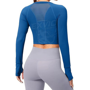 เสื้อผ้าออกกำลังกายผ้าเนื้อนุ่มสบายสำหรับผู้หญิง เสื้อครอปออกกำลังกายรัดรูป ราคาประหยัด เสื้อผู้หญิง - Product Image 2