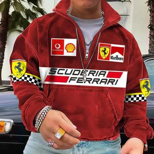 Veste de course F1 rétro unisexe de haute qualité, coupe-vent, décontractée, chaude pour l'hiver, en nylon/coton 240g, manches longues, broderie sur le devant - Product Image 2