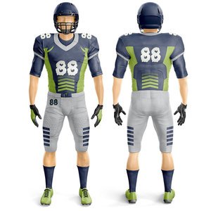 Nouveauté unisexe : Ensembles d'uniformes de football américain en gros, respirants, à manches courtes, rembourrés, 100 % polyester, imprimés pour équipes, grandes tailles - Product Image 4