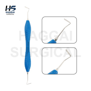 HAGGAI SURGICAL INTERNATIONAL Instrumento dental compuesto solo posterior de doble punta con mango de silicona gris oscuro antiadherente CE - Product Image 2