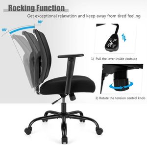 400LBS Mesh Big and Tall Swivel Task Chair <b>Comfortable</b> Office Chair - Product Image 6