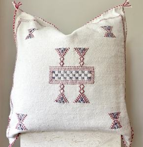 Gorgeous White Moroccan Cactus Silk Cushion Covers Pure Sabra <b>Pillow</b> <b>Decorative</b> Cushions Handmade Moroccan Abstract <b>Pillow</b> - Product Image 1