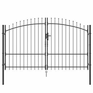 Puerta Doble de Acero con Cerradura Gris 117.91 x 88.39 Pulgadas Producto de Cercas, Rejas y Puertas - Product Image 2