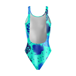 Maillot de bain personnalisé pour femme, imprimé par sublimation, dos nu, en maille ajourée, extensible, en Spandex et Polyester, type body - Product Image 2