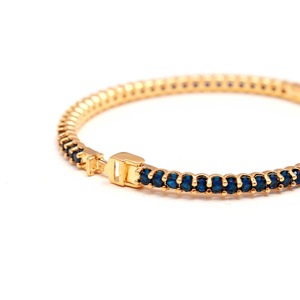 Pulsera de tenis con gema de zafiro azul, joyería clásica de plata, regalo de piedra de nacimiento de septiembre para mujer, producto al por mayor - Product Image 2