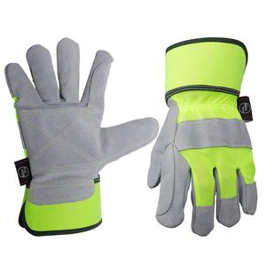 Paire de gants de travail confortables en cuir grainé de vachette, protection industrielle des mains et des bras, bracelet réglable, imperméables, certifiés CE - Product Image 1