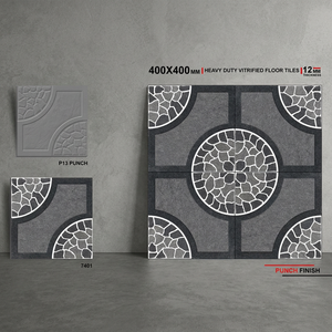Carreaux de sol extérieurs en porcelaine numérique couleur ivoire terre cuite, résistants à l'usure et imperméables, tailles 300x300mm et 400x400mm - Product Image 3