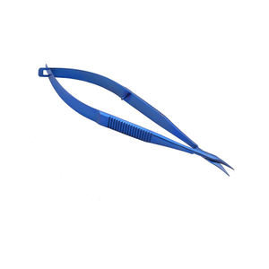 Micro-ciseaux chirurgicaux à lame incurvée en forme de baïonnette, 245 mm (5,58 po), instruments neurochirurgicaux, par Blush Surgical - Product Image 6