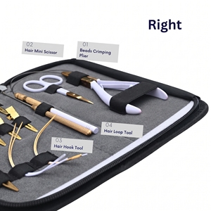 Kit complet d'outils pour extensions capillaires : Pince à micro-anneaux, Outil à perles, Anneau de séparation, Aiguilles en C - Product Image 4