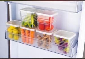 Food Grade Transparent Fridge Crisper with Compartment Drainer <b>Stackable</b> Vegetable Fruit <b>Storage</b> Box Kitchen Prep <b>Container</b> - Product Image 4