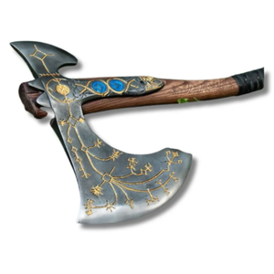 หัวเหล็กกล้าคาร์บอนสูงคุณภาพสูงพร้อมด้ามไม้กุหลาบและแผ่นหนังและปลอกจับ - Product Image 1