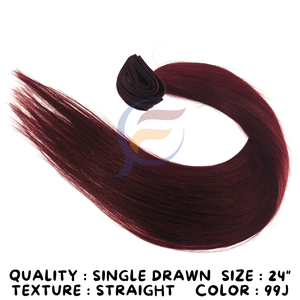 100% cheveux humains Remy cuticules alignés Extensions de qualité supérieure indonésien 99J couleur faisceaux de cheveux raides - Product Image 6