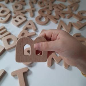 Letras y Números del Alfabeto de Madera, Ecológicos, Forma Cuadrada, Tema Moderno, Hechos a Mano, Duraderos, Artesanía Natural para Decoración del Hogar - Product Image 2