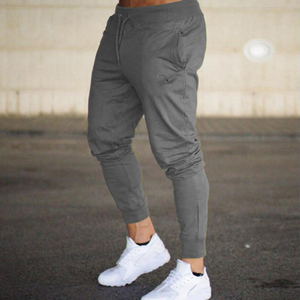 Men's Plus Size Breathable Streetwear Joggers Fitness Pants Skinny Sweatpants Custom Logo Polyester/Cotton <b>Drawstring</b> <b>Trousers</b> - Product Image 1