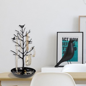 Organisateur de bijoux inspiré des arbres avec oiseau doré et style de rangement élégant pour la vanité et la décoration de chambre, vente en gros depuis l'Inde - Product Image 2
