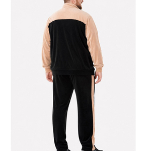 OEM <b>Velvet</b> Zipper Drop Shoulder Printed Rhinestone High Street <b>Tracksuit</b> Mens Oversized Velour Sweatpants Jogger Set Winter - Product Image 4
