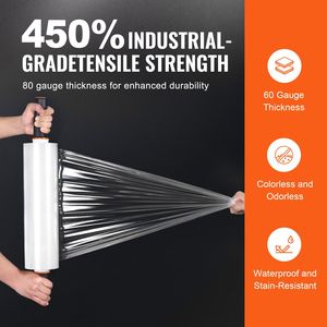Pellicola Estensibile Industriale Resistente 80 Gauge Trasparente 15in X 1200ft - 1 Rotolo - Lunghezza 300m - Product Image 3