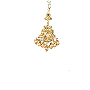 Indian Classic Custom Design Maangtikka Headpiece Jewelry Beads Floral Kundan Stone <b>Studded</b> artificial Beads Girls Ethnic Tikka - Product Image 1