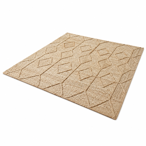 Tapis rectangulaire vintage personnalisé 100 % jute écologique 5x7 pieds beige naturel motif jacquard lavable en machine à poils moyens - Product Image 5