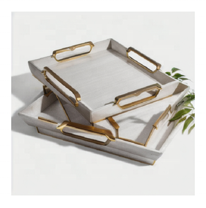 Bandeja de Servir de Madera de Mango, Decorativa, para Mesa de Centro, Sala de Estar, Hotel, Restaurante, para Navidad - Product Image 2