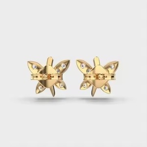 New Indian Manufactured Luxury Moissanite Diamond <b>Earrings</b> for Women Certified Butterfly Shape Sustainable Fine Available - Product Image 3