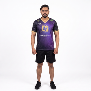 Camiseta de Esports Sublimada Personalizada, 100% Poliéster, Absorbente de Humedad, Cuello en V, Manga Corta, para Hombres y Unisex, Equipos Competitivos - Product Image 1