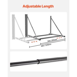 Portagomme Pieghevole da Parete Resistente 32-48 Pollici in Acciaio Q235 con Supporto Regolabile per Pneumatici di Dimensioni Standard R14-R20 - Product Image 4