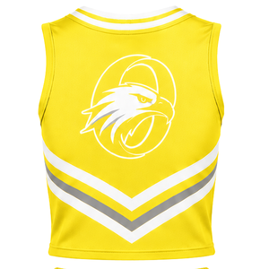 Yellow Cheer <b>Shirt</b> Sleeveless Sports Team Uniform Top Athletic Performance Wear Cheerleading Training Competition Clothing - Product Image 2