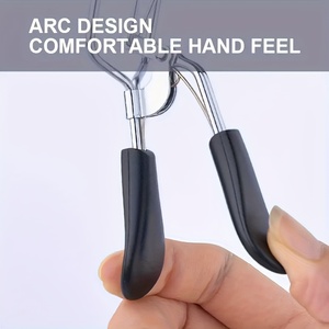 Recourbe-cils professionnel avec poignées en caoutchouc noir et structure ergonomique, outil de maquillage pour un recourbement des cils fluide - Product Image 3