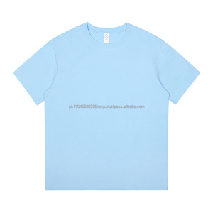 T-shirt uni avec impression personnalisée de haute qualité T-shirts pour femmes T-shirts unisexes à col rond pour hommes Chemise grande taille de couleur unie - Product Image 5