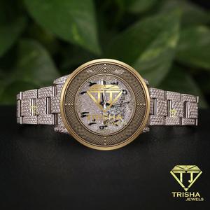 Reloj de Lujo Hip Hop Unisex de Acero Inoxidable con Diamantes Moissanite VVS Totalmente Iced, Movimiento Mecánico Automático, Resistencia al Agua 3BAR - Product Image 1