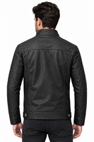 Blouson Bomber Moto Homme Personnalisé OEM en Cuir Véritable, Col Montant Fin, Coupe Slim, Multi-Poches