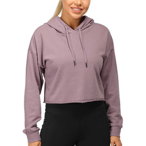 Sweat-shirt à capuche court pour femme, tricoté, de haute qualité, en matière nouvelle, idéal pour l'hiver, services OEM, vente chaude - Product Image 1