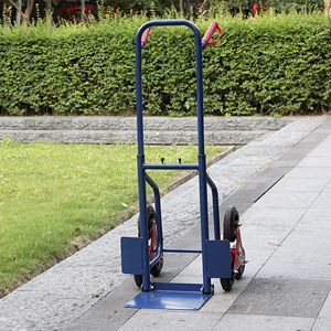 440lbs Heavy Duty Aluminium Hand Truck Blue Warehouse Appliance Cart with Four-<b>Wheel</b> Wheelbarrow Stair Climbing & Moving <b>Dolly</b> - Product Image 1