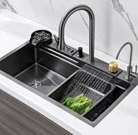 Robinet de cuisine intelligent en acier inoxydable pour évier, eau chaude et froide, avec douchette extractible
