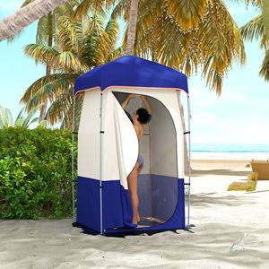 Doccia Solare Portatile Blu per Campeggio con Telo Privacy e Fondo Rimovibile, Borsa per il Trasporto - per Avventure all'Aperto - Product Image 2