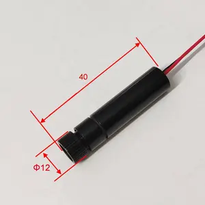 High power size 12x40mm red laser cross hair line laser diode module 635nm 20mw laser beam focus adjustable