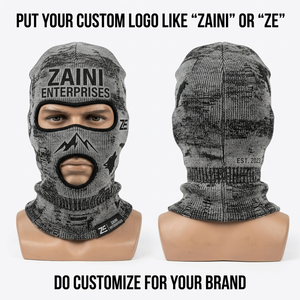 Balaclava unisexe haut de gamme 280 GSM en Spandex/Polyester, noir, multi-panneaux, masque facial d'hiver, logo en silicone imperméable, personnalisable pour le sport - Product Image 6