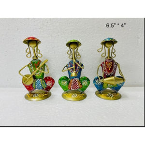 Figura de Músico Art Deco Hecha a Mano, de Metal, Móvil, para Cumpleaños, Diwali, Florero Decorativo Multifuncional para Mesa, SwamiG TradeX All - Product Image 2