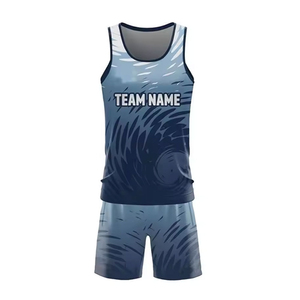Ensemble d'uniformes de course personnalisés 2026 : Gilet et short, nouveau design avec logo d'équipe, impression numérique, sans manches - Product Image 1