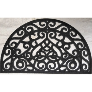 Tapis en caoutchouc coco multi-usages antidérapant, design abstrait moderne, fait à la main, rectangle, épaisseur moyenne, support en latex pour la maison et l'extérieur - Product Image 1