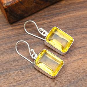 Pendientes únicos de citrino hechos a mano, atractivos pendientes de citrino, joyería espiritual, pendientes de plata de ley 925, regalo para el amor. - Product Image 5