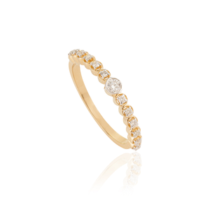 Nouveautés ODM OEM : Bague empilable en or jaune 14 carats avec diamant rond brillant, idéale pour le quotidien, cadeau pour elle, bijoux. - Product Image 3